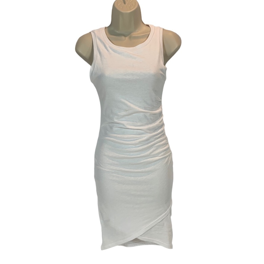 Treasure & Bond Sleeveless Sheath Dress with Side Rouching - White - size XXS